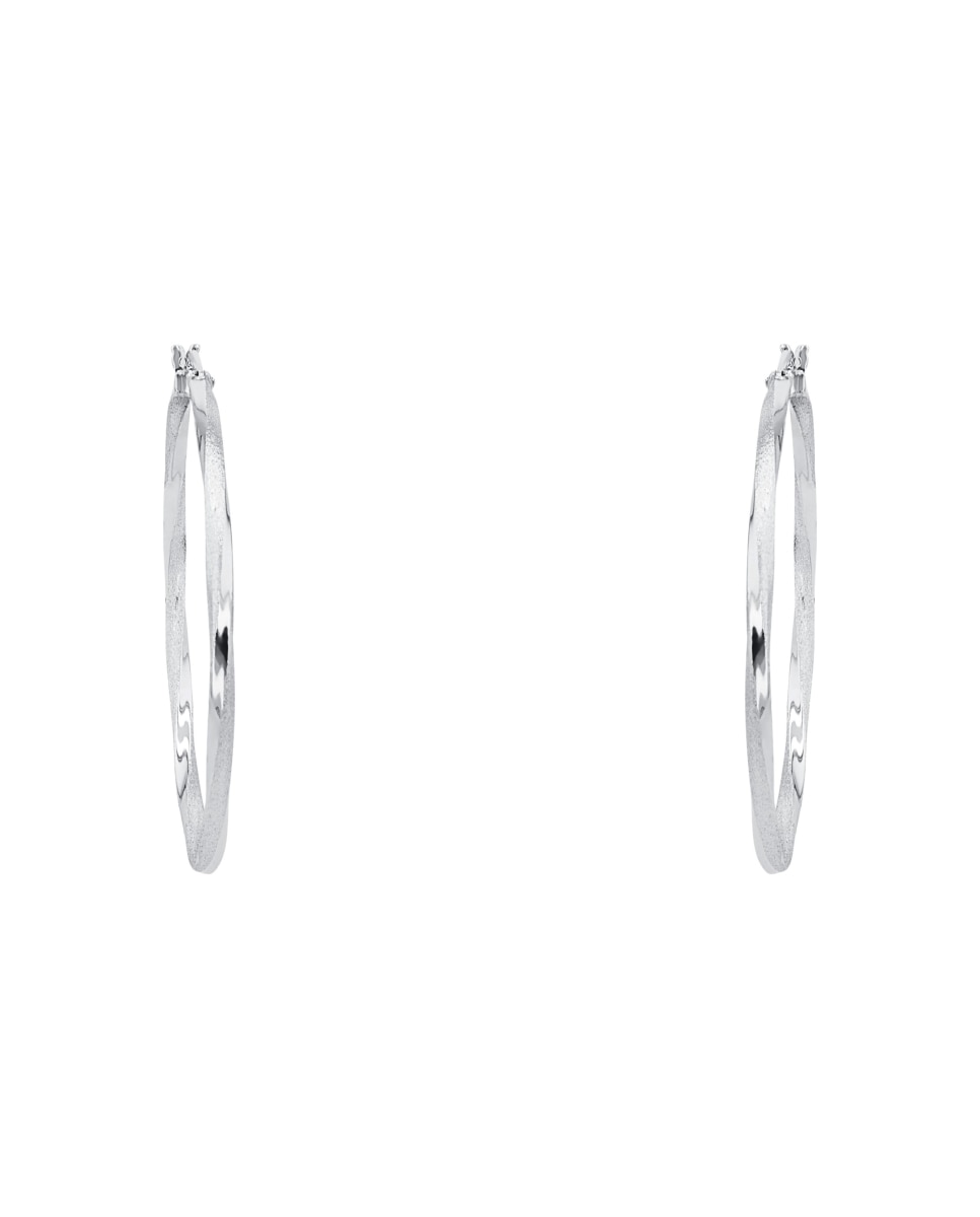 Pendientes de aro de de ley 925 - Amor - Plata Plata-3