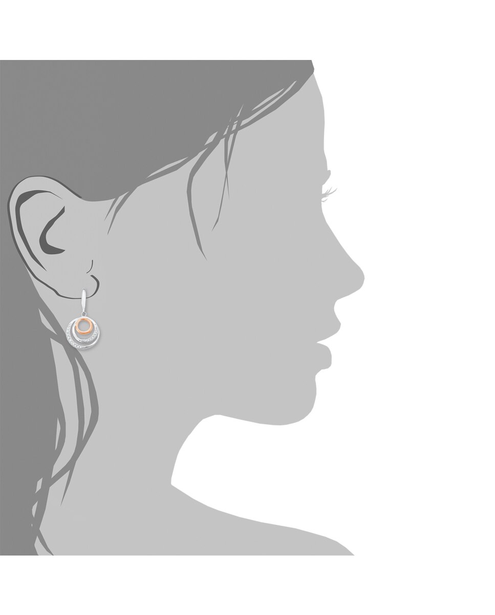 Pendientes de plata 925 con circonita - Amor - Blanco Blanco-2
