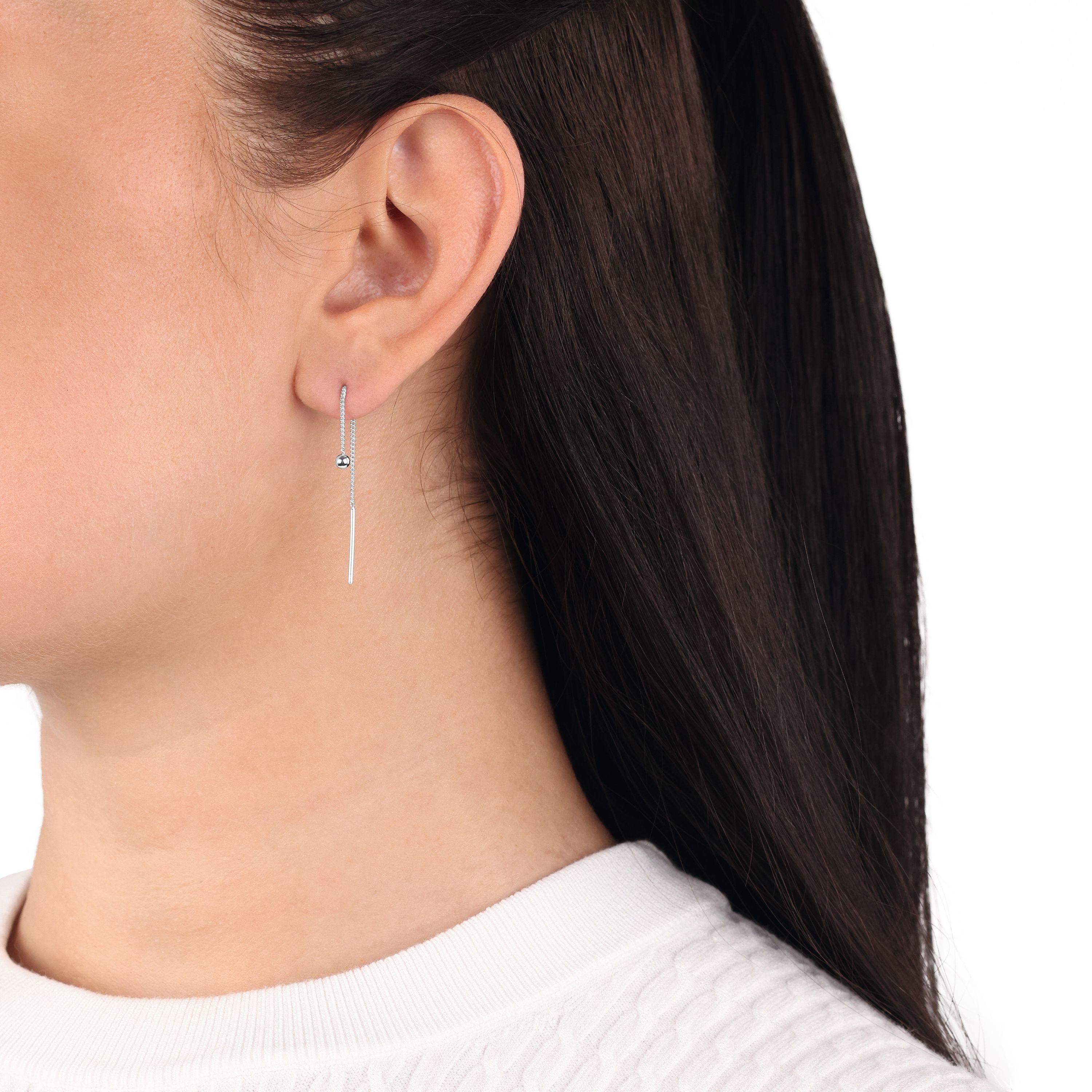 Imagen 3 de Pendientes de plata de ley 925 - Amor - Plateado Plateado