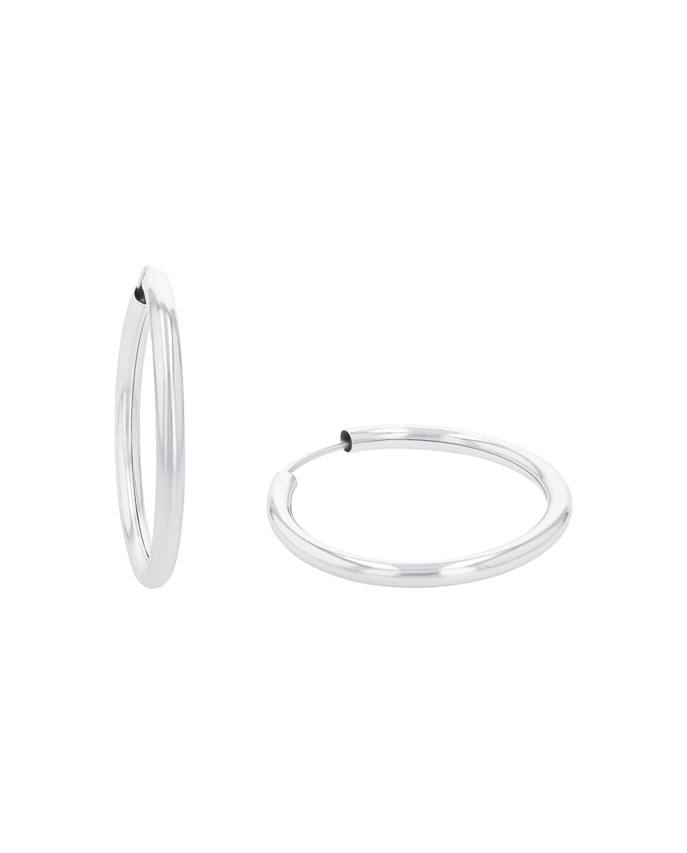 Pendientes de aro de de ley 925 - Amor - Plata Plata-2