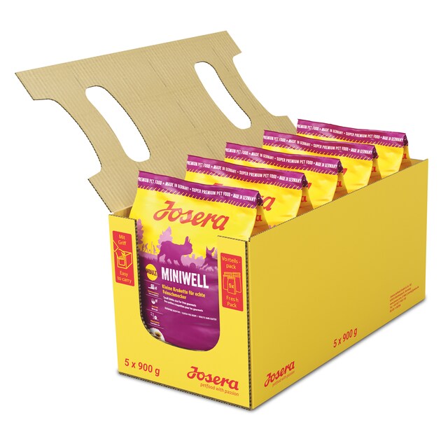 Imagen 0 de Pienso para perros adultos de razas pequeñas Josera Miniwell pack 5 x 900 g