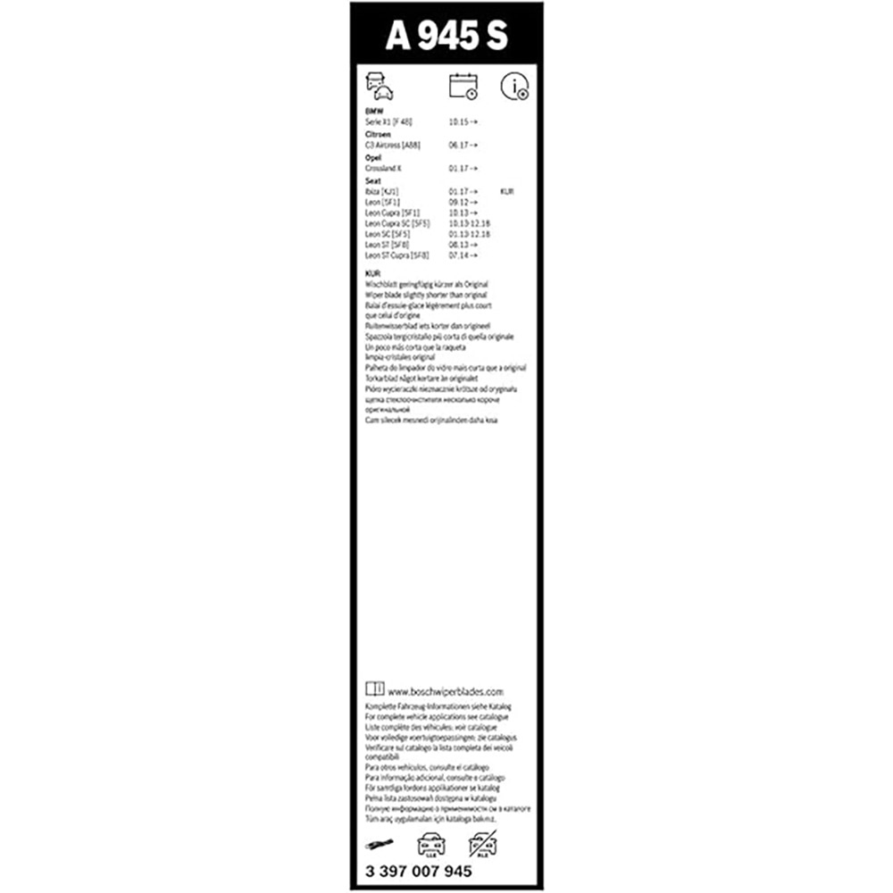 Imagen 2 de Escobillas limpiaparabrisas de coche Aerotwin A945S 650/400 mm Bosch