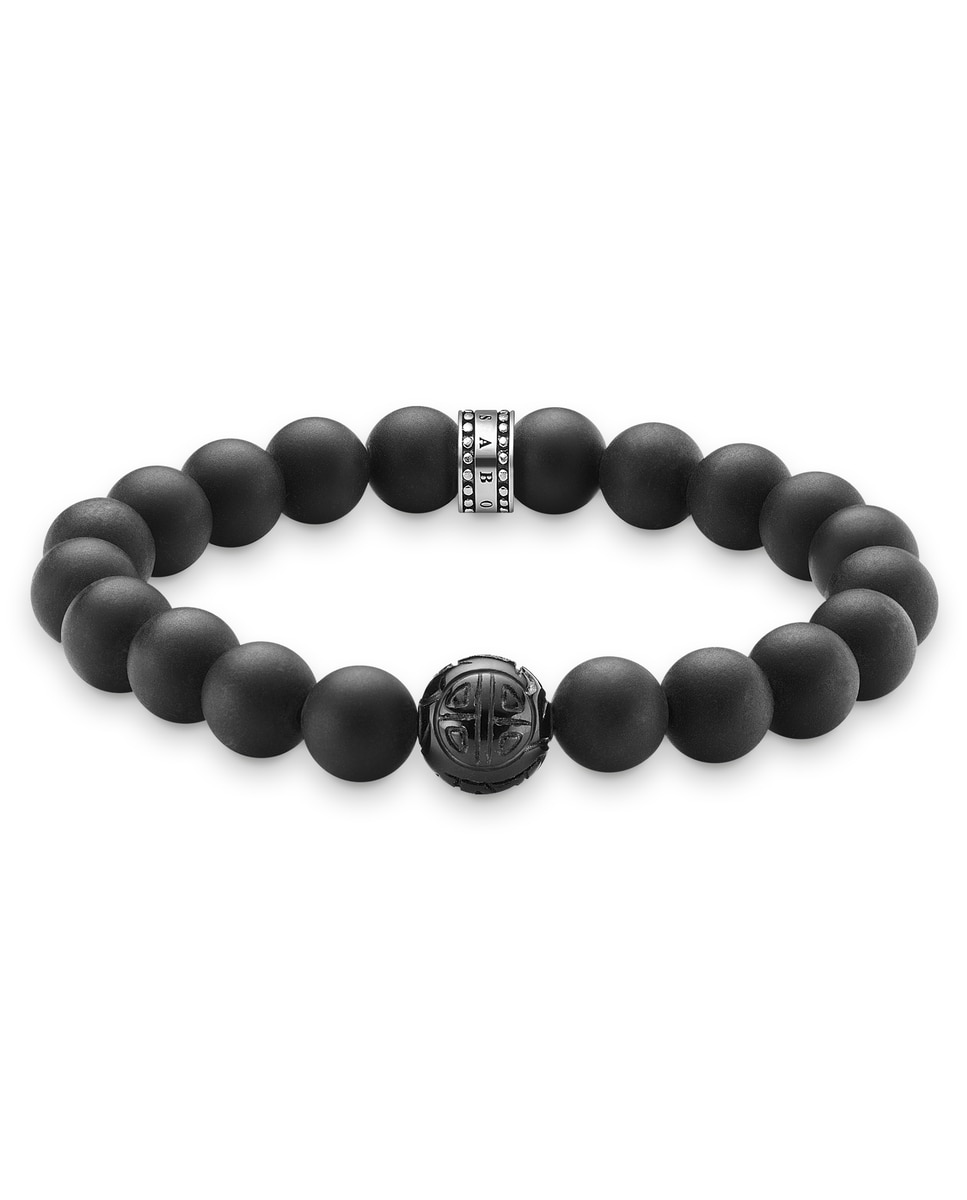 Imagen 0 de Pulsera de cuentas de obsidiana Negro