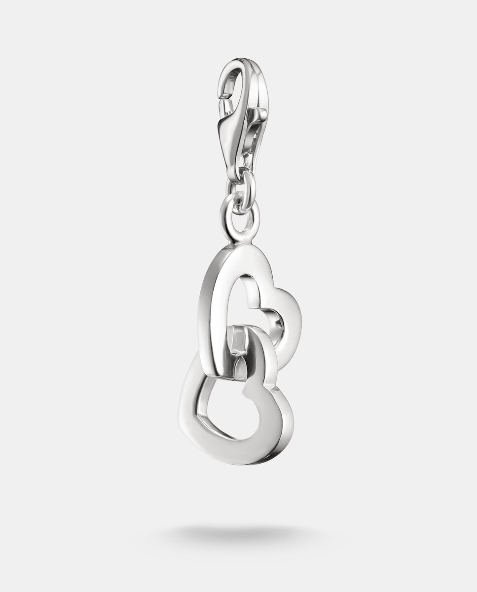 Imagen 0 de Colgante charm corazones Plata