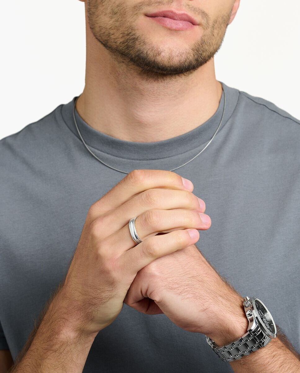 Anillo alianza de plata parcialmente ennegrecida 22 Plata