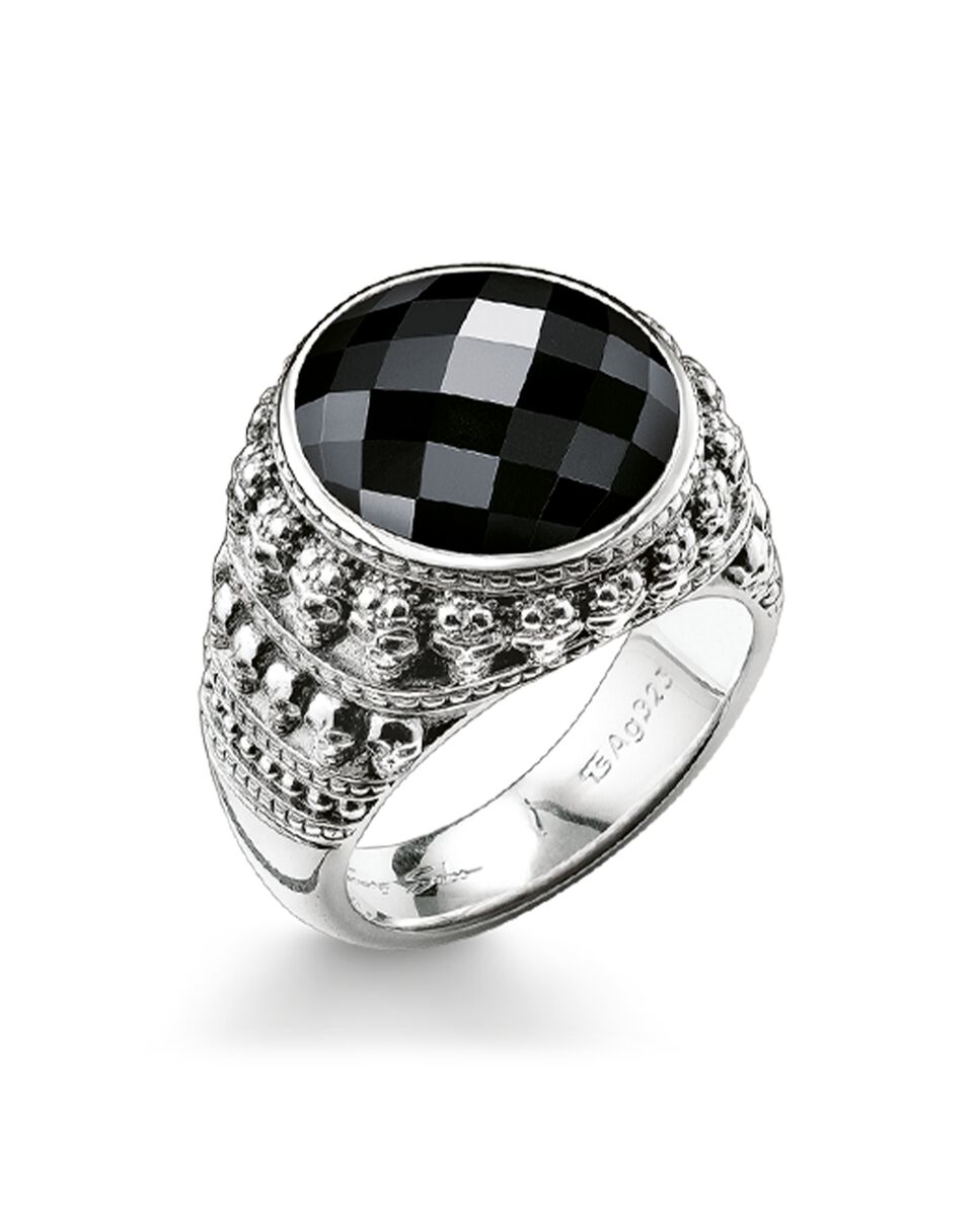 Anillo calavera de plata - Thomas Sabo - Negro Negro-1