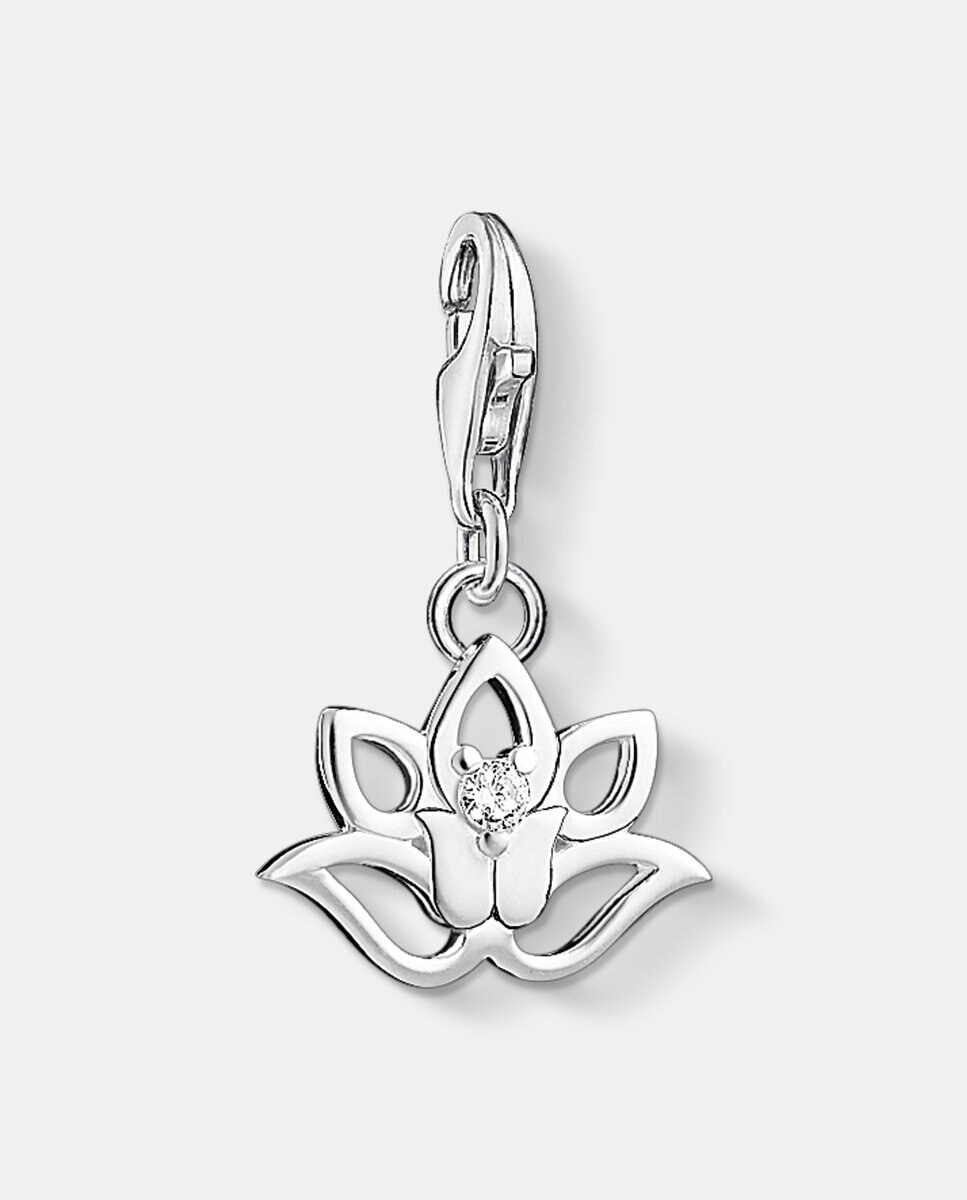 Colgante charm flor de loto - Plata Plata-2