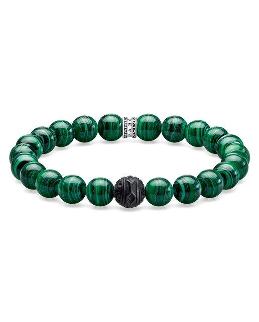 Imagen 0 de Pulsera  elástica verde de plata