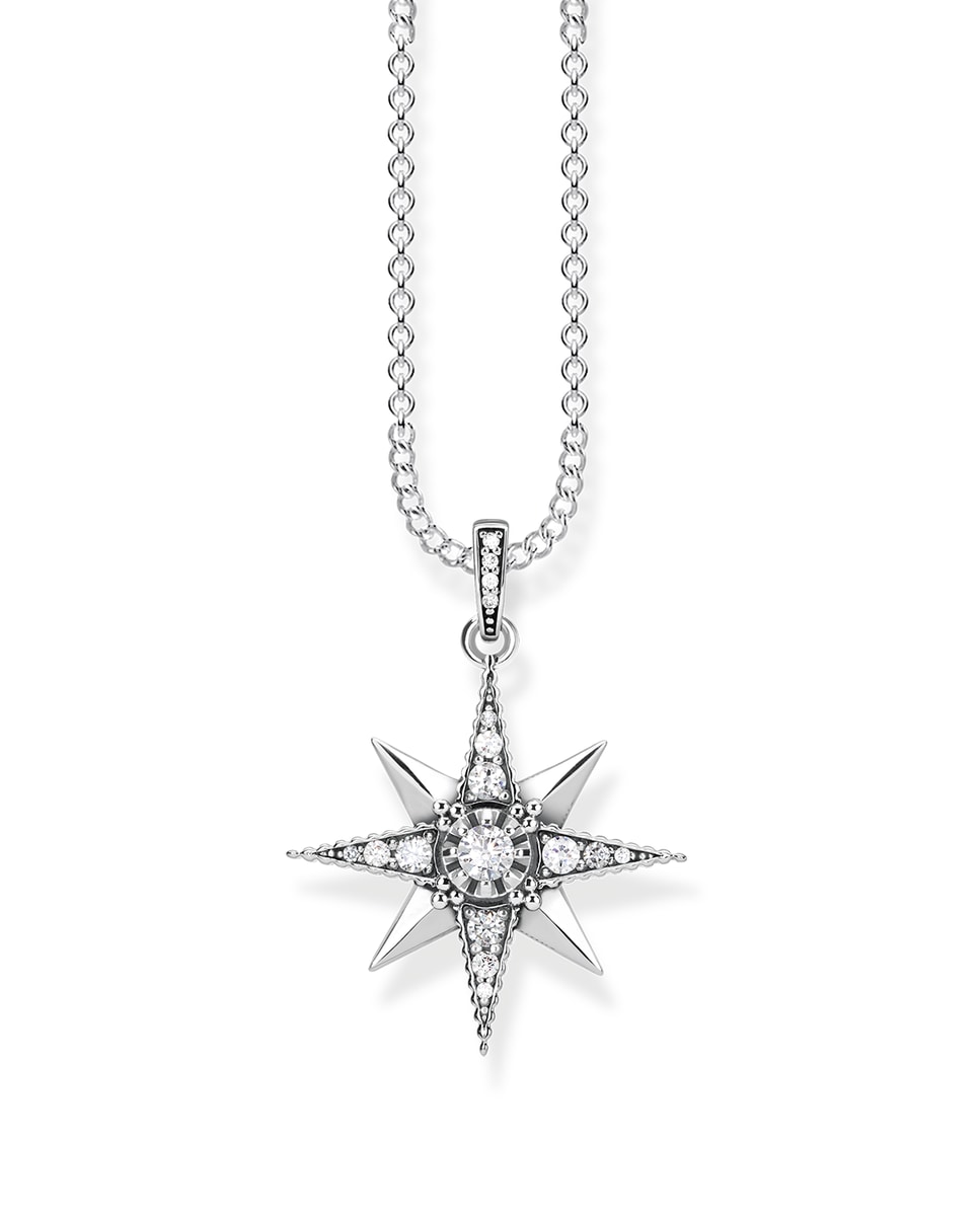 Cadena royalty estrella blanca Plata-1