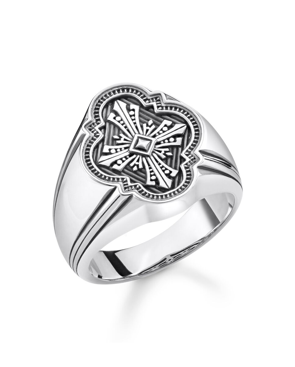 Anillo sello cruz de - Thomas Sabo - Plata Plata-1