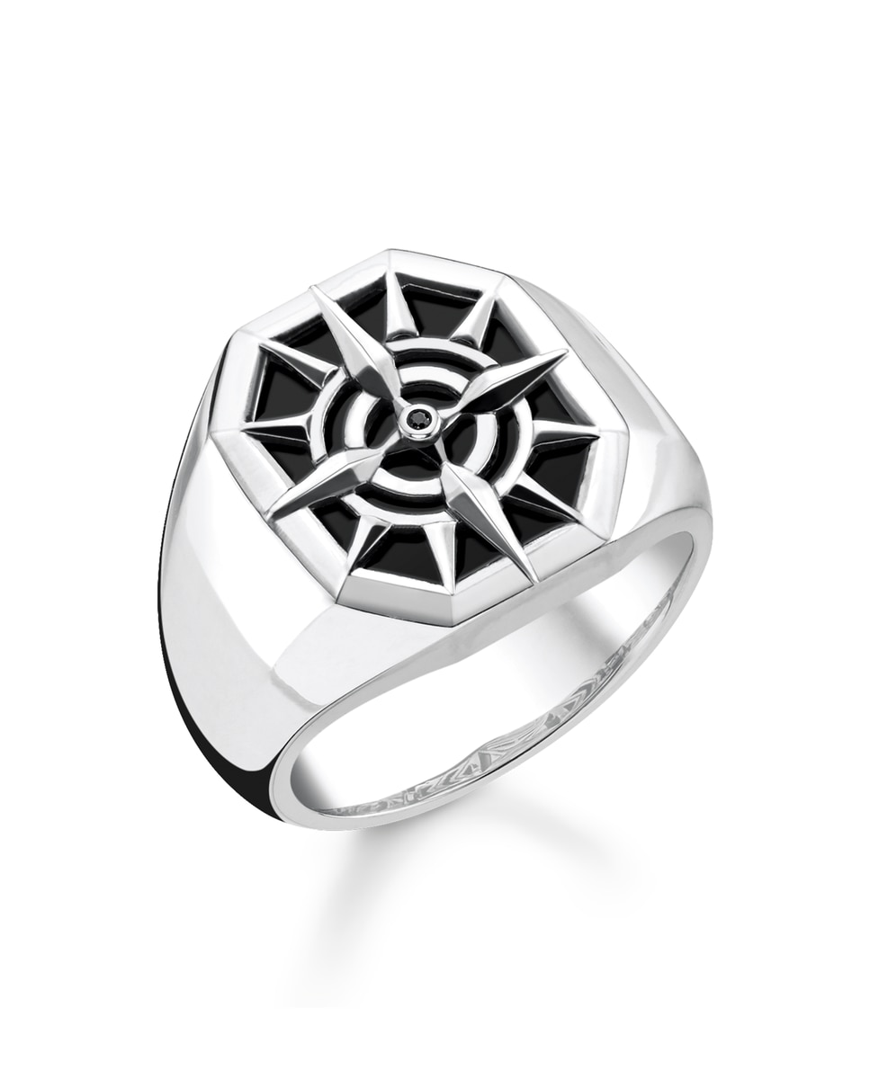 Anillo brújula negro de - Thomas Sabo - Plata Plata-1