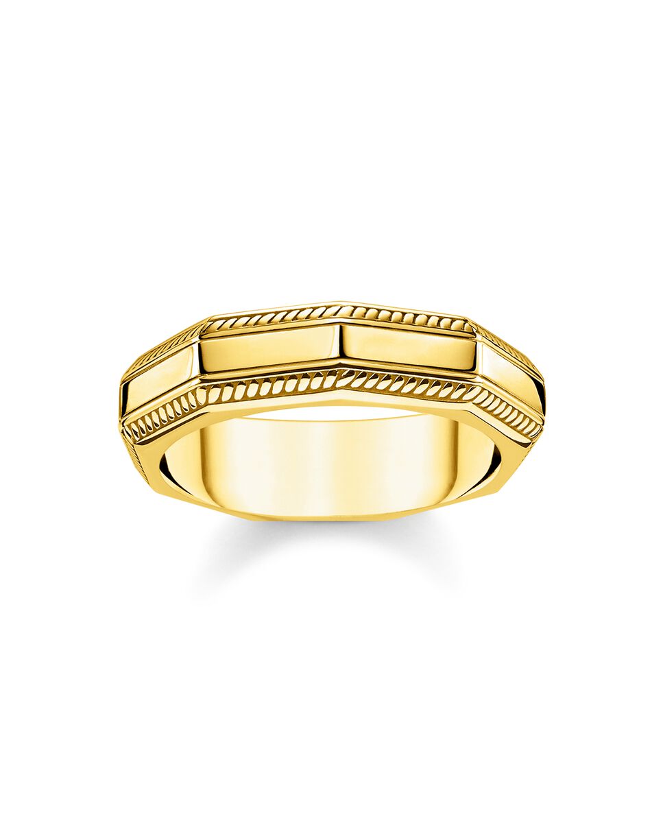 Anillo cuadrado de plata con baño de oro de 18K - Thomas Sabo - Oro Oro-1