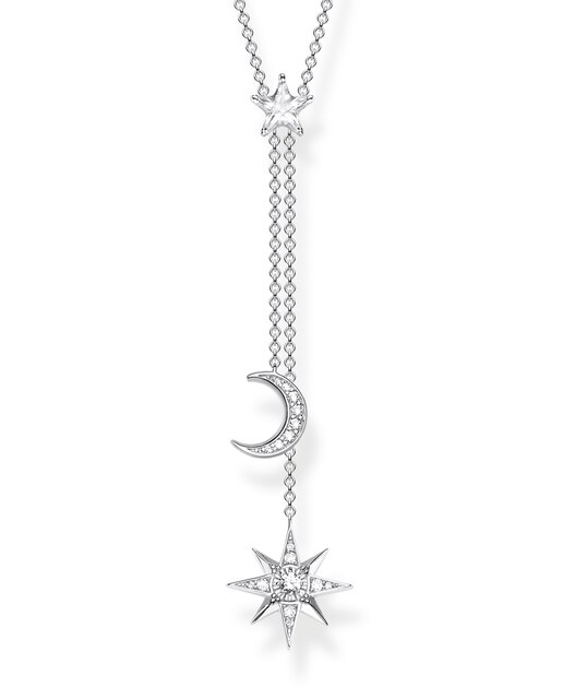 Imagen 0 de Cadena estrella & luna plata
