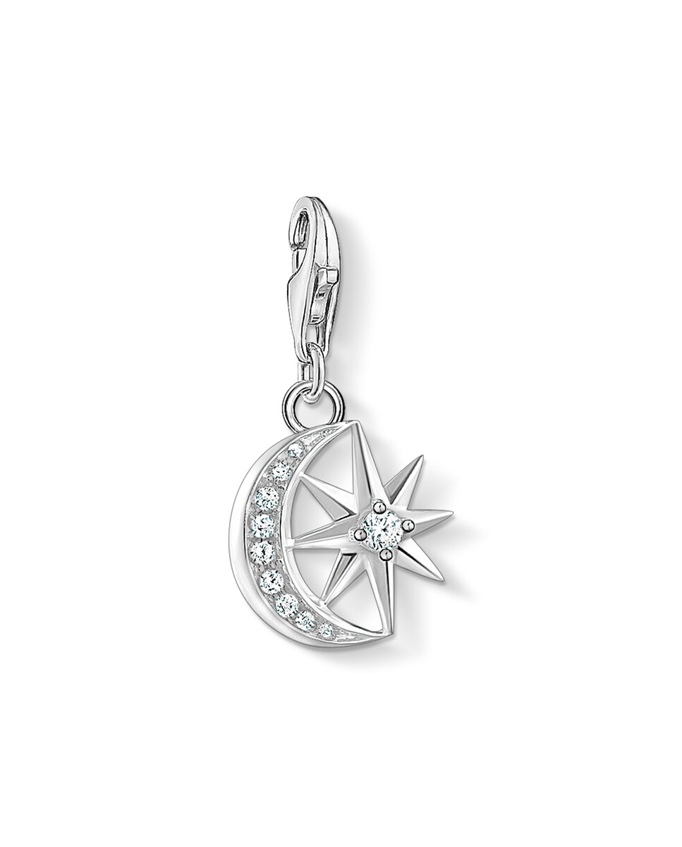 Colgante Charm estrella & luna Plata-1