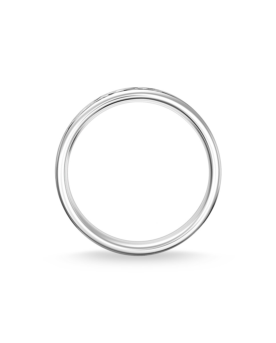 Anillo tipo alianza en plata de ley con pavé de circonitas negras 22 Plata