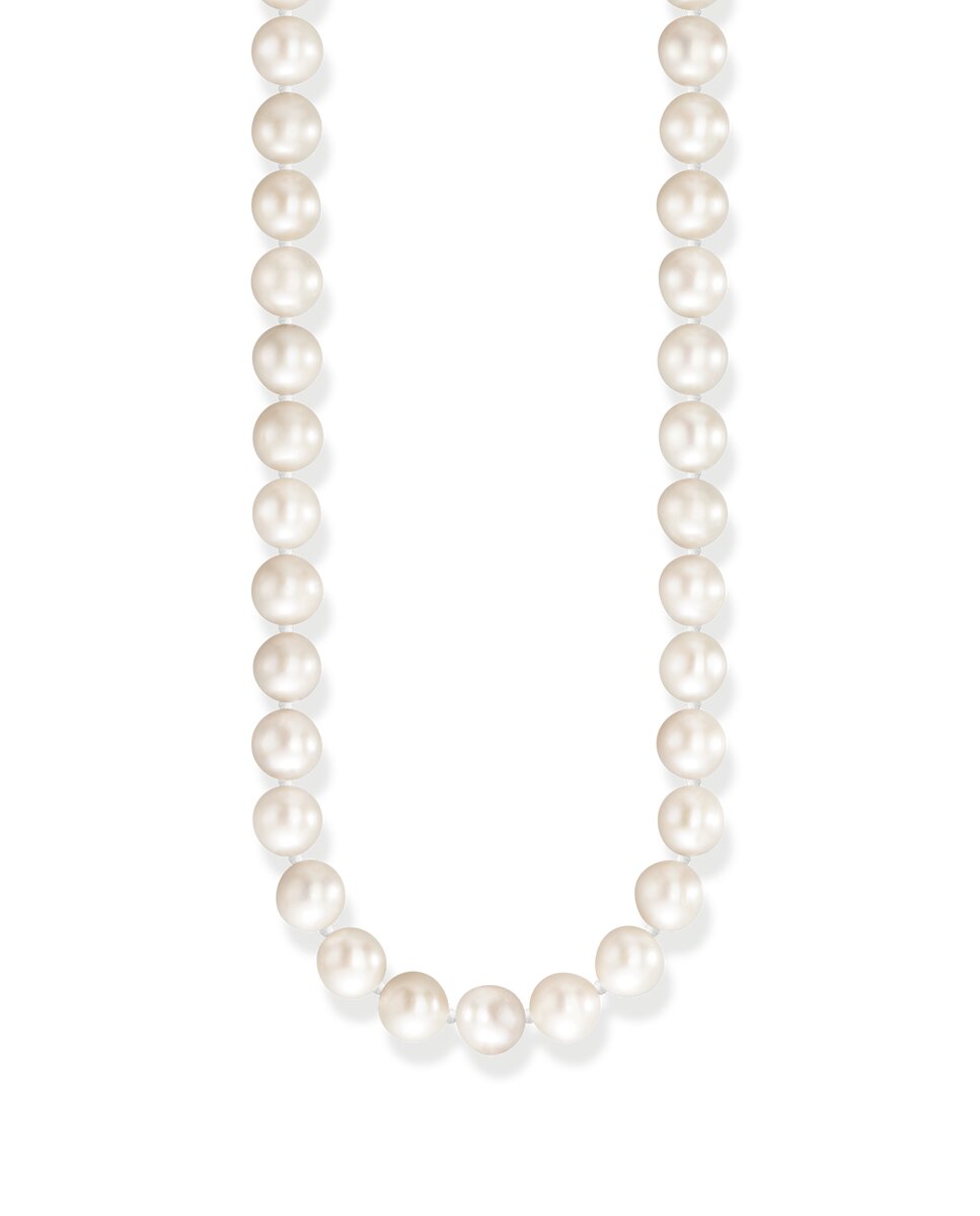 Collar de perlas con cadena de plata