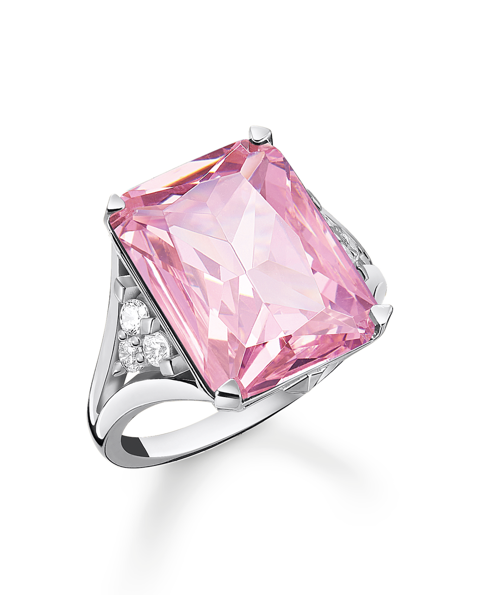 Anillo de plata con piedras rosas y blancas · Thomas Sabo · El