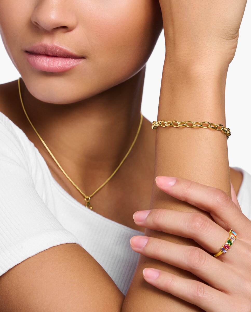 Pulsera charm clásica chapado en - Oro Oro-2