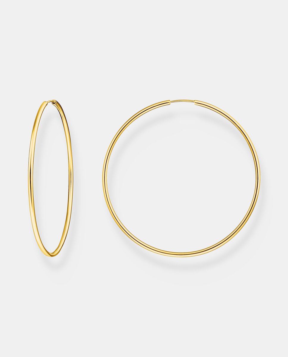 Aros de tamaño grande con baño de oro
