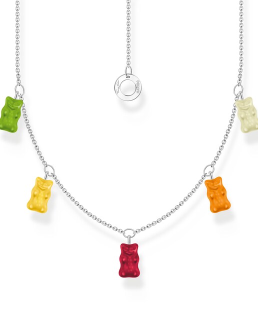 Imagen 0 de Cadena de plata con 5 "Ositos de Oro HARIBO" de colores