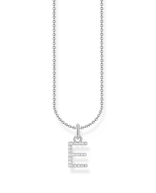 Imagen 0 de Cadena de plata con colgante de letra E