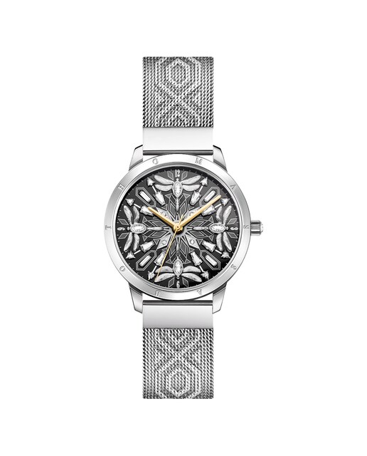 Imagen 0 de Reloj de plata para mujer de 33 mm libélulas y circonitas