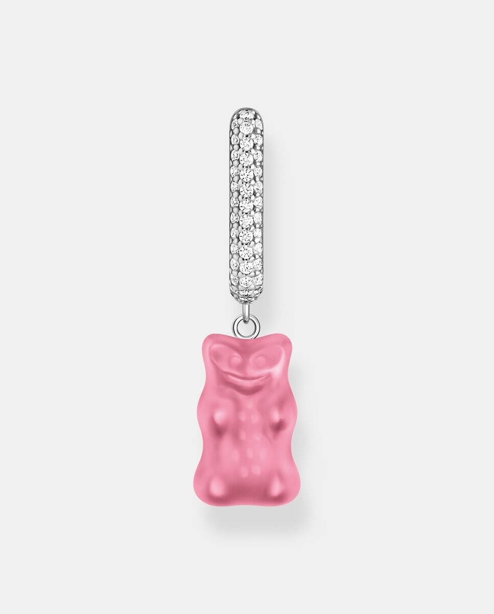 Aro individual de plata con colgante midi de "osito de oro" haribo rosa y piedras de circonita - Thomas Sabo - Plata Plata-1