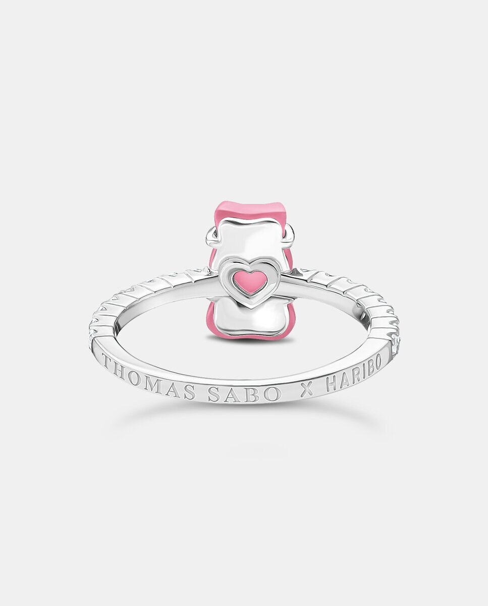 Anillo de plata con "osito de oro" haribo rosa mini y piedras de circonita - Thomas Sabo - Plata Plata-2
