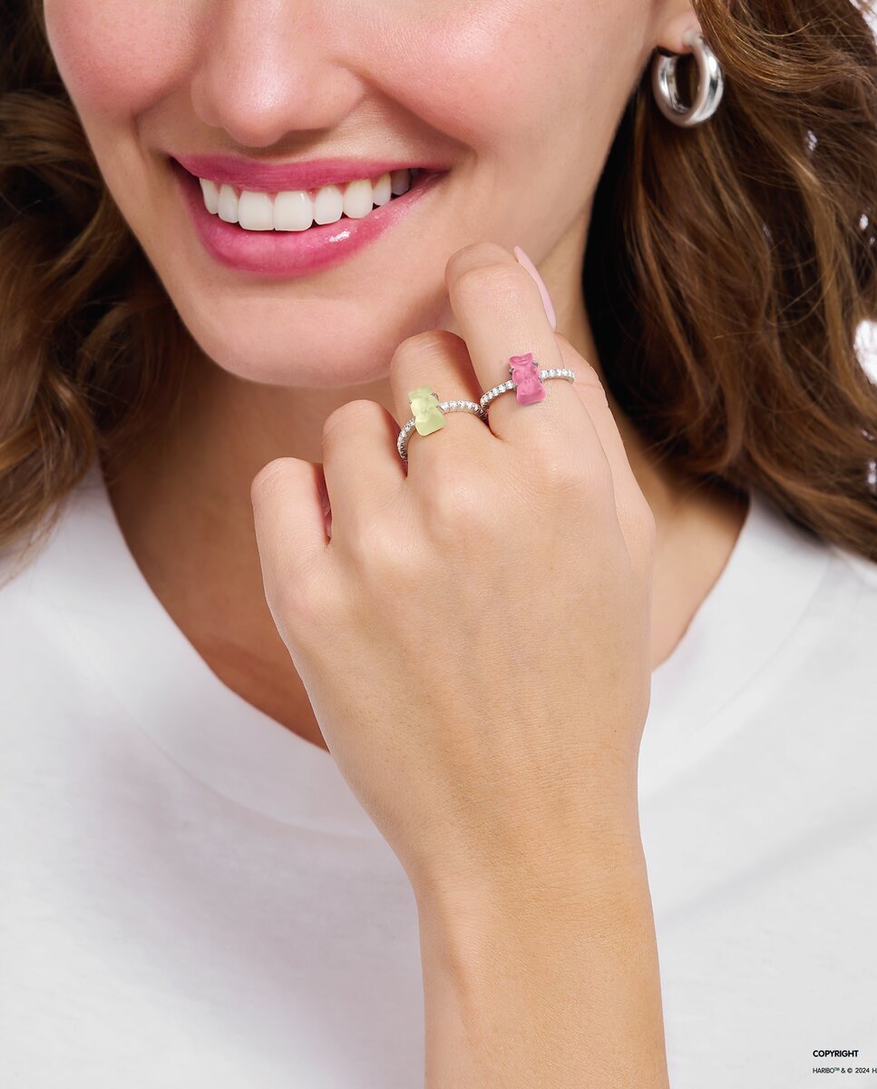 Anillo de plata con "osito de oro" haribo rosa mini y piedras de circonita - Thomas Sabo - Plata Plata-3