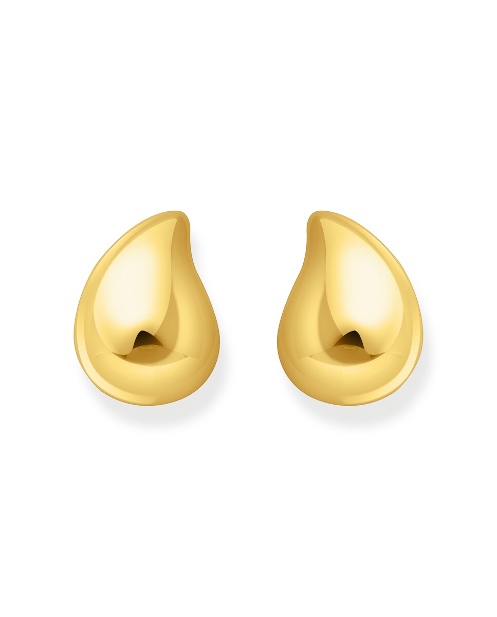 Pendientes chapados en oro en forma de gota orgánica Oro-2