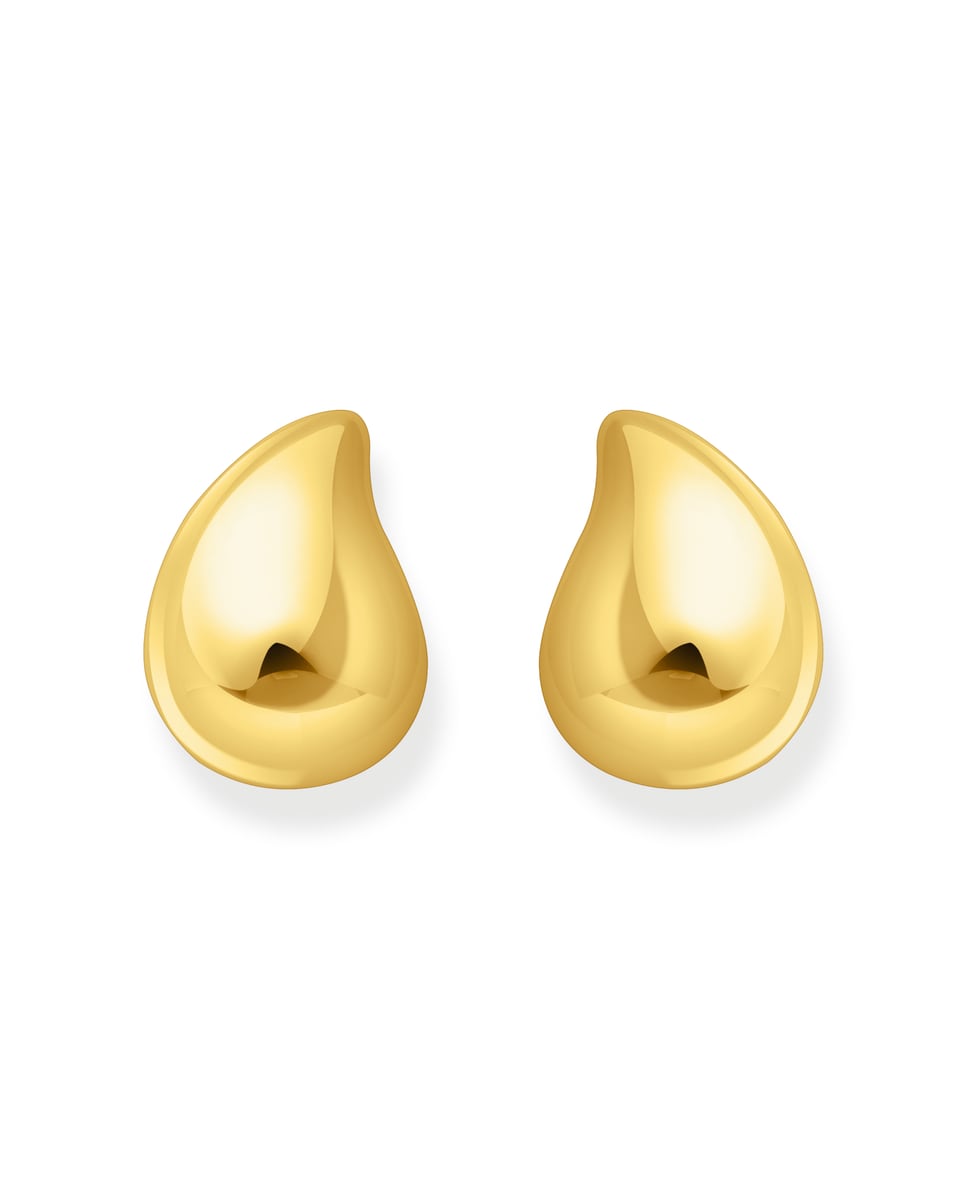 Pendientes chapados en oro en forma de gota orgánica Oro-2