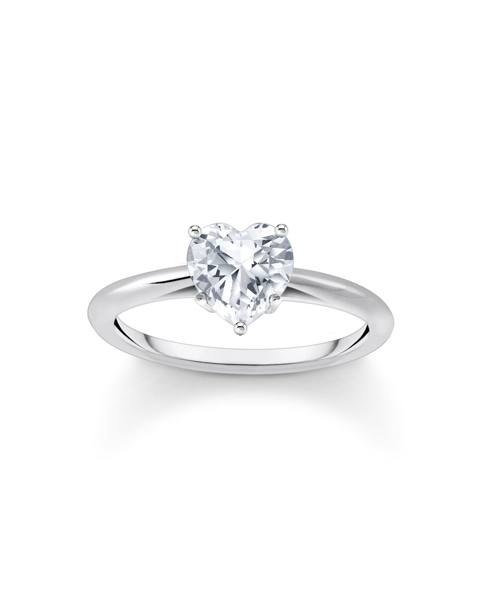 Anillo de plata con circonita blanca en forma de corazón - Thomas Sabo - Plata Plata-1
