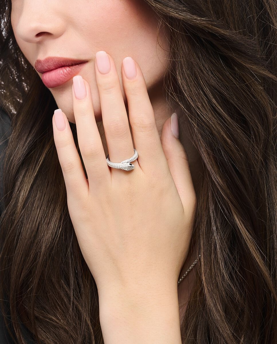 Anillo serpiente de plata con circonita blanca · Thomas Sabo · El