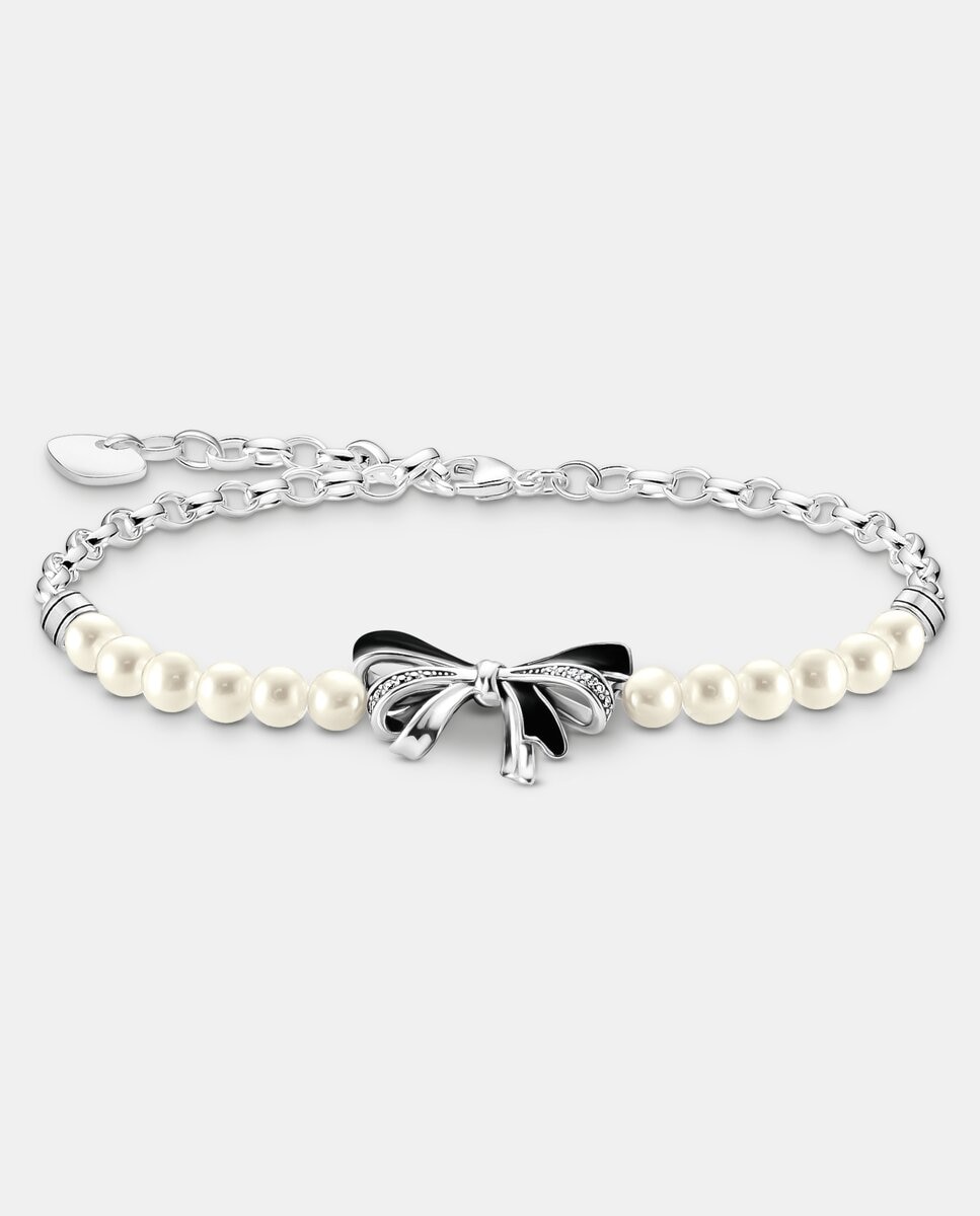 Pulsera de cadena lazo con perlas lovely romance - Thomas Sabo - Plata Plata-1