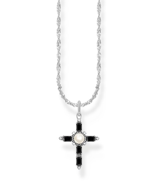 Imagen 0 de Cadena con colgante en forma de cruz negra Cross Romance de plata