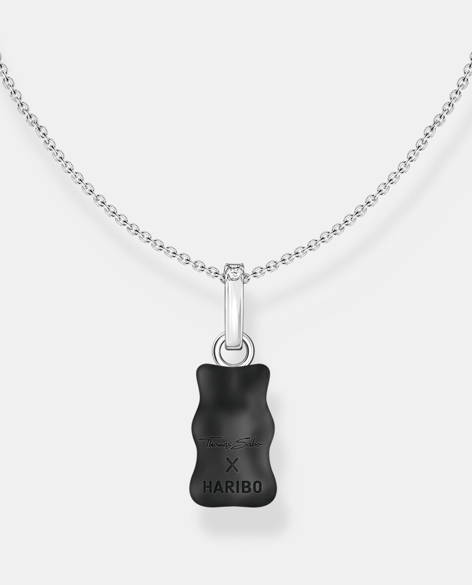 Cadena de plata con colgante de "osito de oro" negro y piedras de circonita - Thomas Sabo - Plata Plata-2