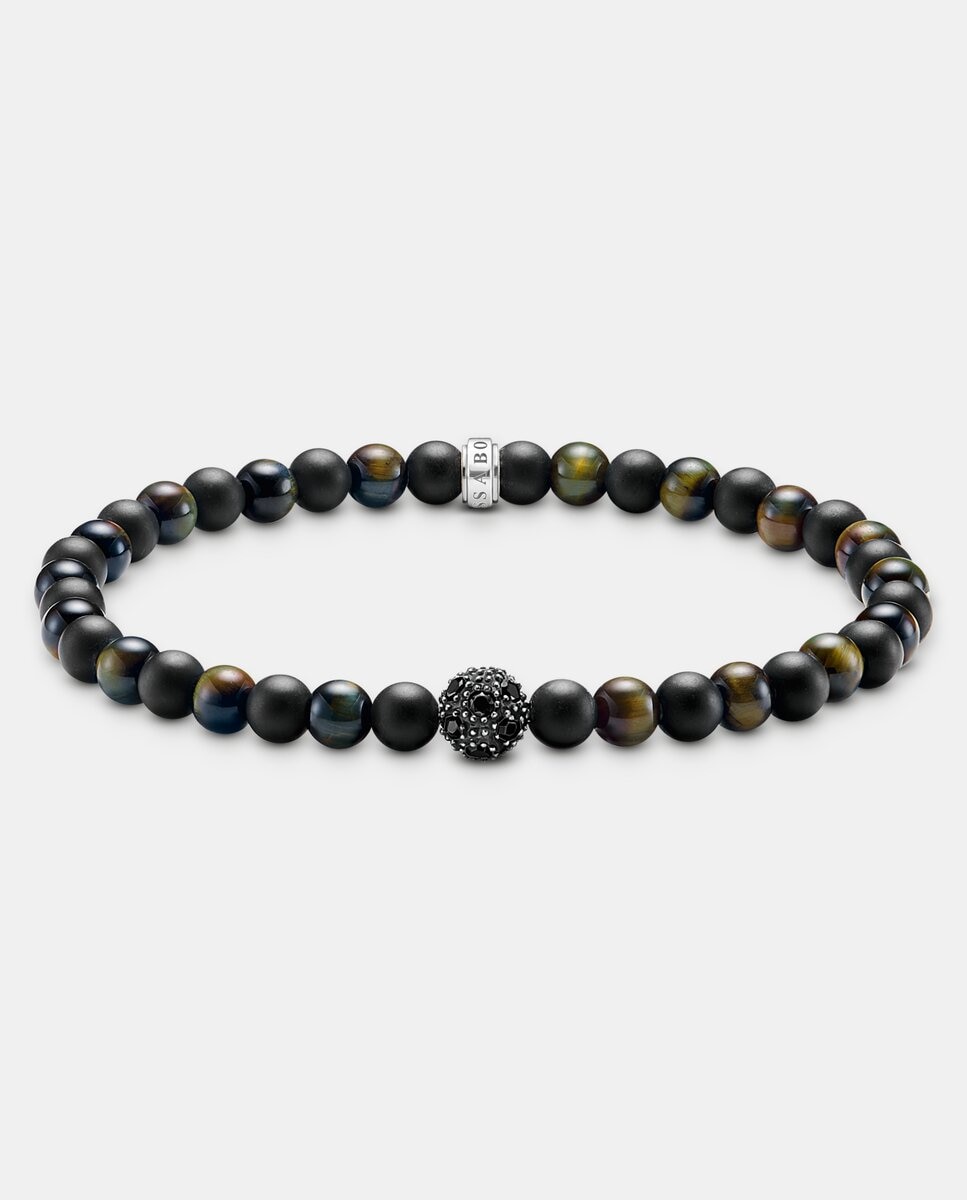 Pulsera talismán energía positiva con obsidiana y ojo de tigre - Thomas Sabo - Negro Negro-1