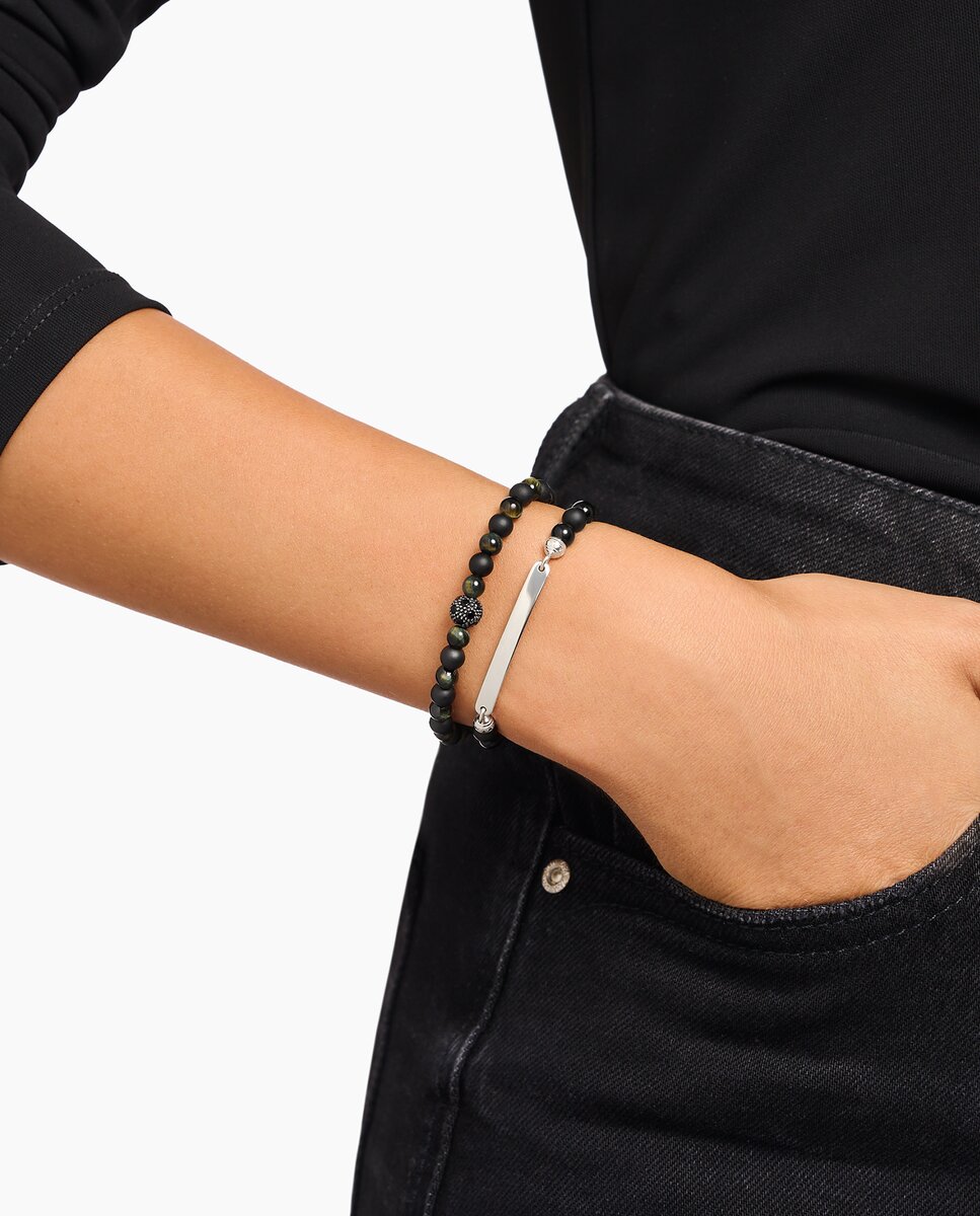 Pulsera talismán energía positiva con obsidiana y ojo de tigre - Thomas Sabo - Negro Negro-2