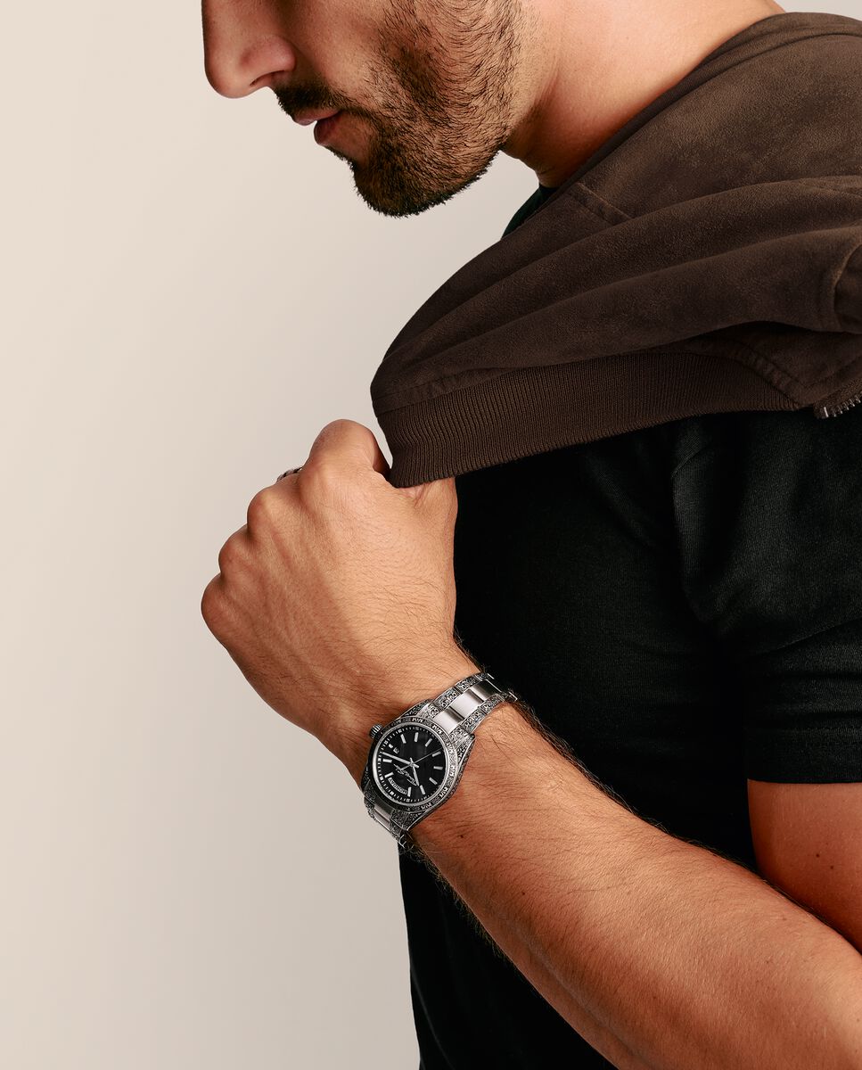 Reloj rebel at heart revive 36 mm acero inoxidable negro diseño grabado - Thomas Sabo - Plata Plata-4