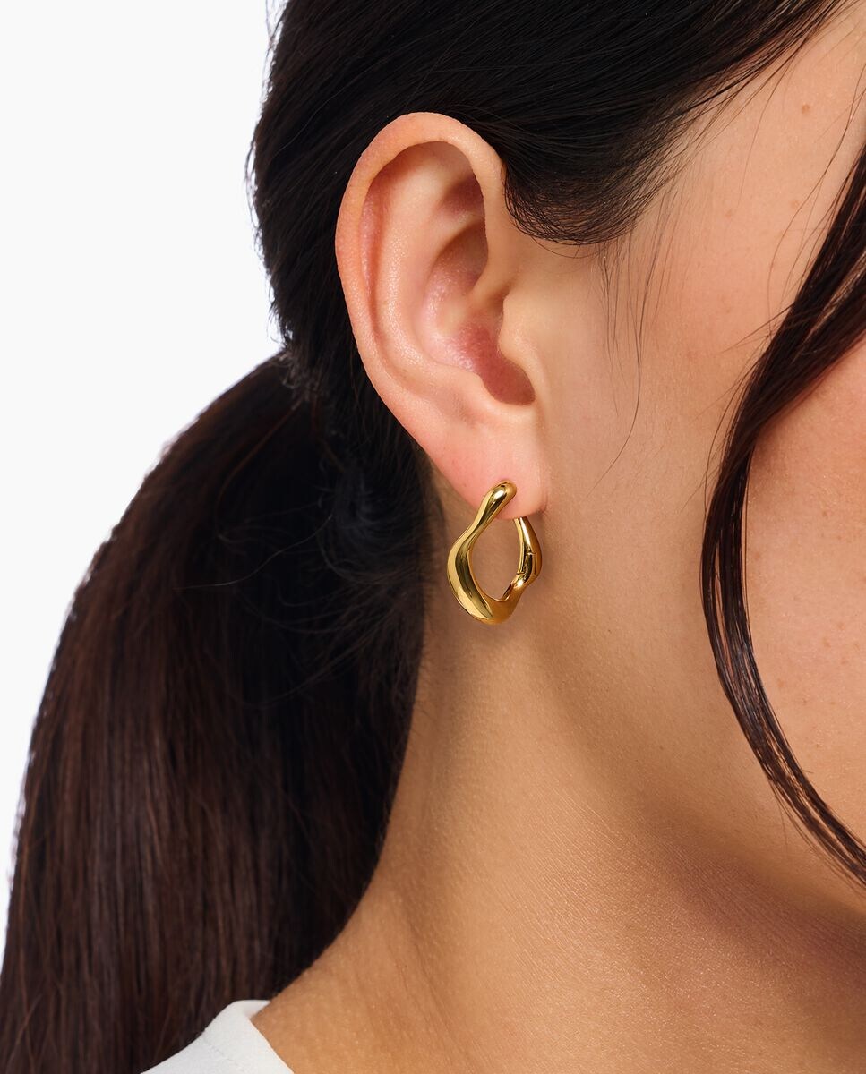 Aros pequeños Natural Beauty chapados en oro Oro-2
