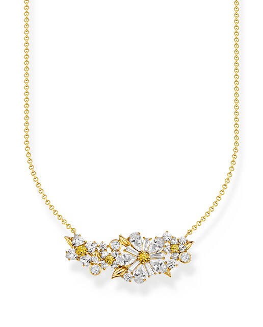 Imagen 0 de Collar con piedras Lovely Daisy chapado en oro