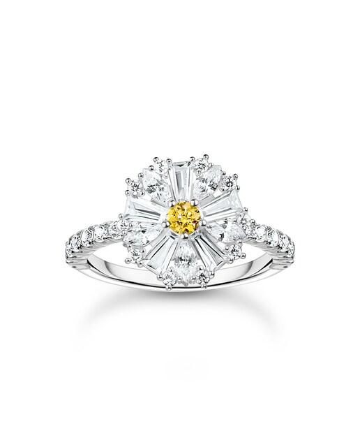 Imagen 0 de Anillo con flor, margarita encantadora Lovely Daisy, con piedras, plata