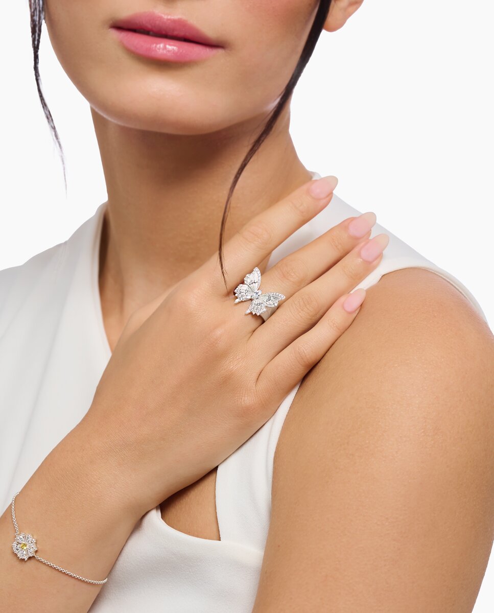 Anillo de cóctel mariposa butterfly paradise con piedras de - Thomas Sabo - Plata Plata-3