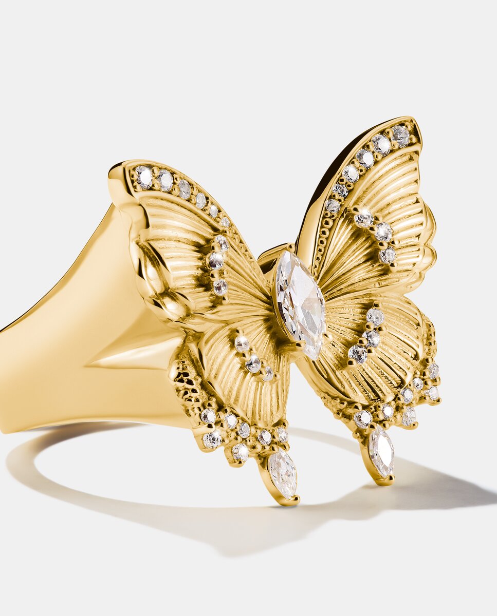 Anillo de cóctel mariposa butterfly paradise con piedras chapadas en - Thomas Sabo - Oro Oro-2