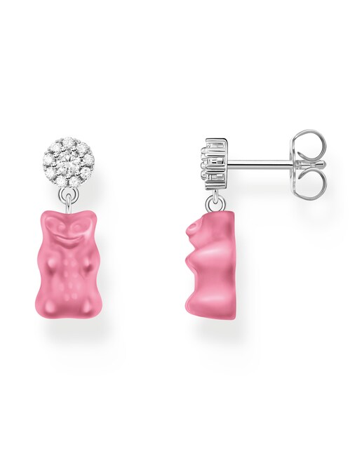 Imagen 0 de Pendientes de botón con "Osito de Oro" rosa de plata