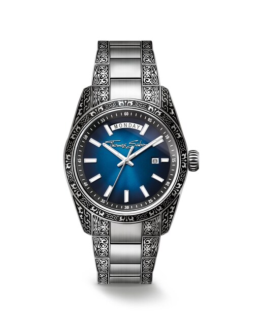 Imagen 0 de Reloj rebel at heart revive 40 mm acero inoxidable azul medianoche diseño grabado