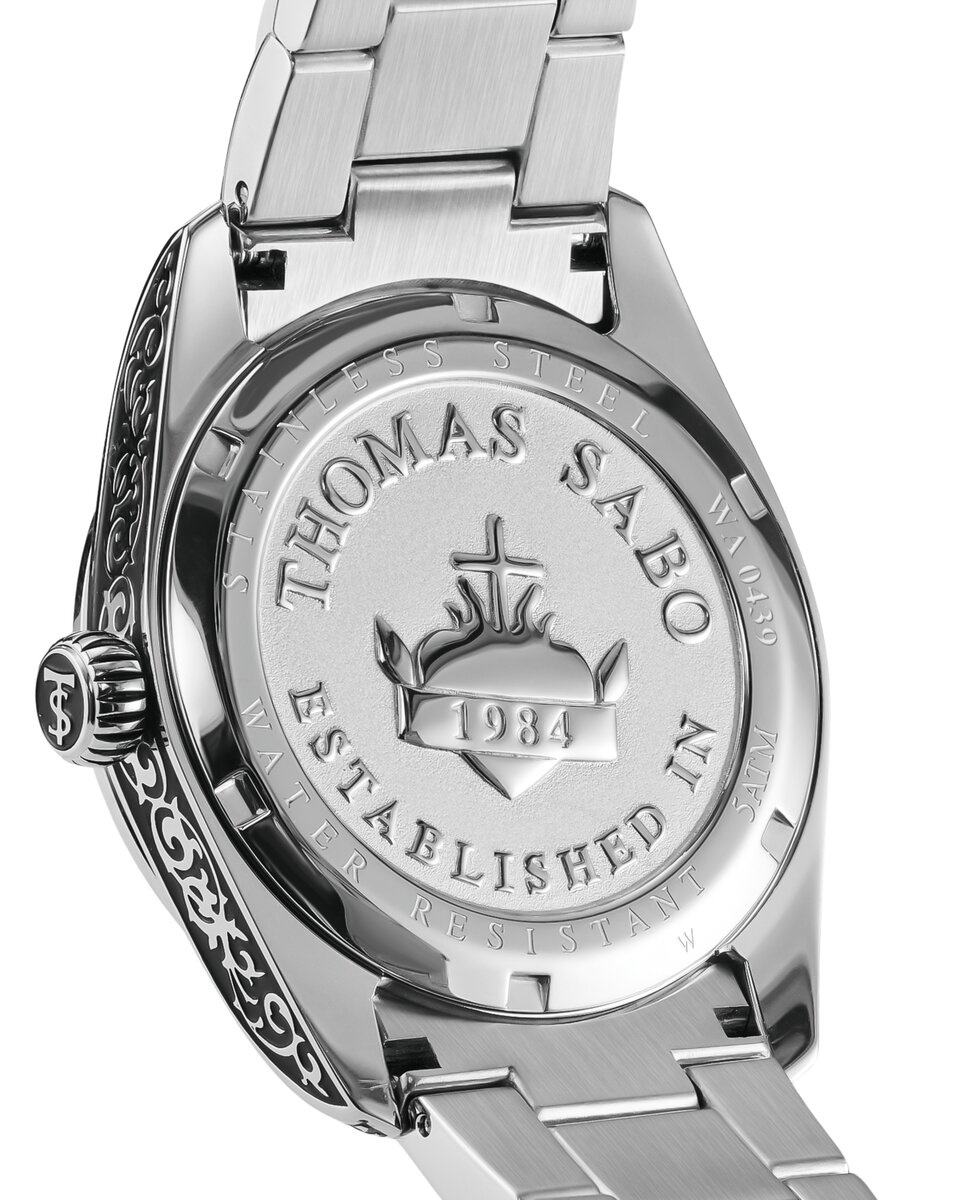 Reloj rebel at heart revive 40 mm acero inoxidable azul medianoche diseño grabado - Thomas Sabo - Plata Plata-2