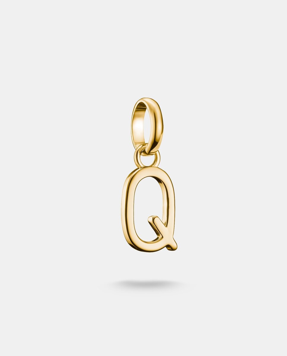 Imagen 0 de Colgante charm letra q connect baño de oro Oro