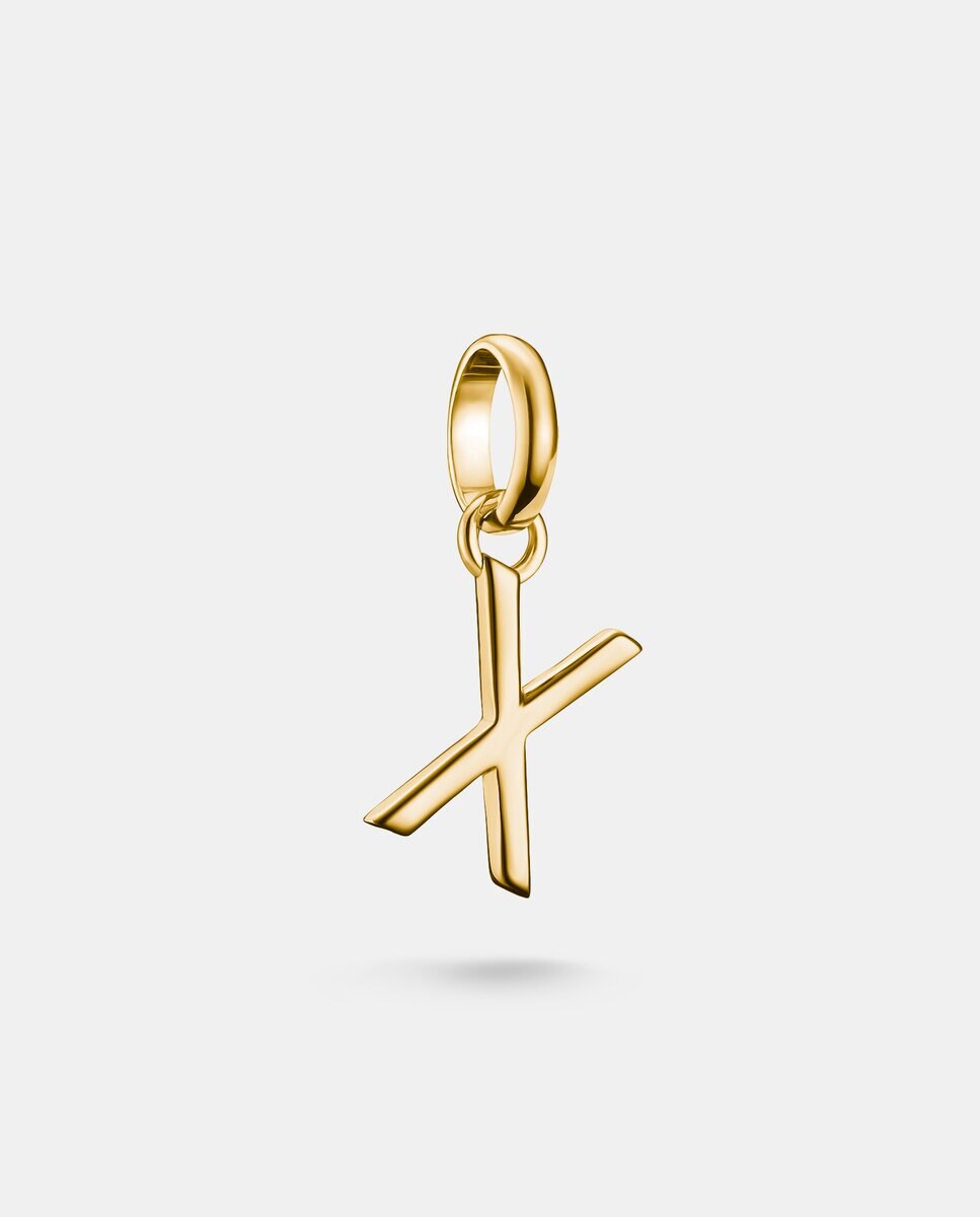 Imagen 0 de Colgante charm letra x connect baño de oro Oro