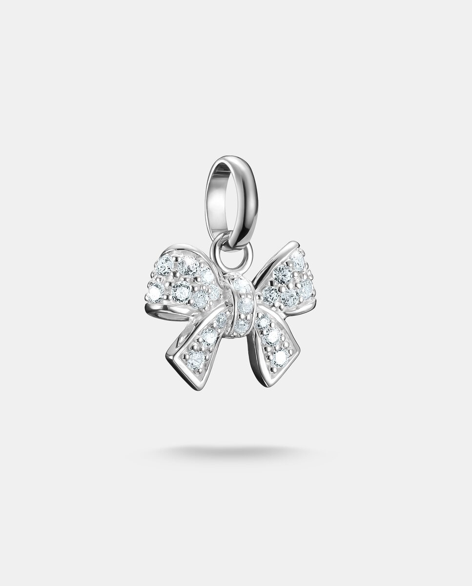 Imagen 0 de Colgante charm lazo con piedras blancas connect plata Plata